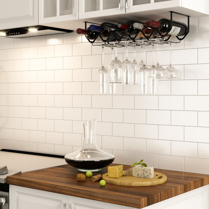 Rebrilliant Spinelli 6 Bottle Hanging Wine Bottle & Glass Rack